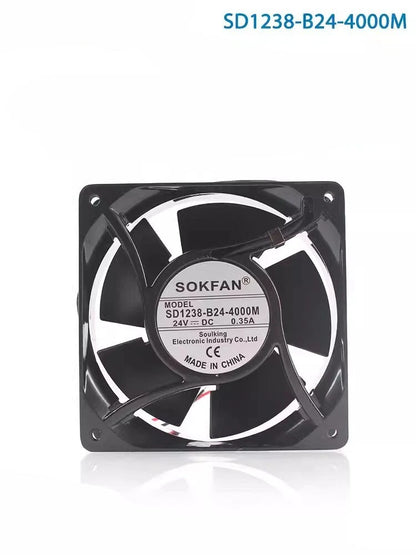 SOKFAN SD1238-B24-4000M DC24V 0.35A 120*120*38MM 2-Wire Axial Cooling Fan