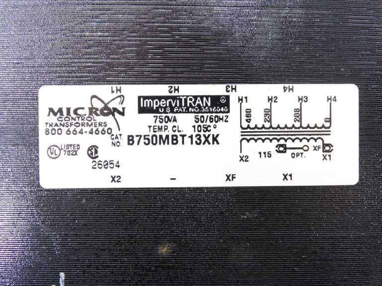 MICRON B750MBT13XK TRANSFORMER - MICRON INDUSTRIES CORPORATION