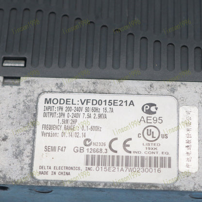 used DELTA VFD015E21A Inverter Tested Good - DELTA