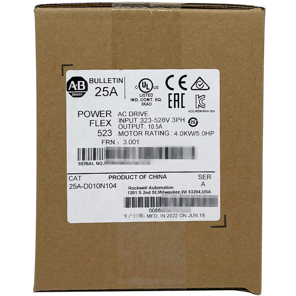 25A-D010N104 Sealed AB PowerFlex 523 4kW 5HP AC Drive - SEALED AB