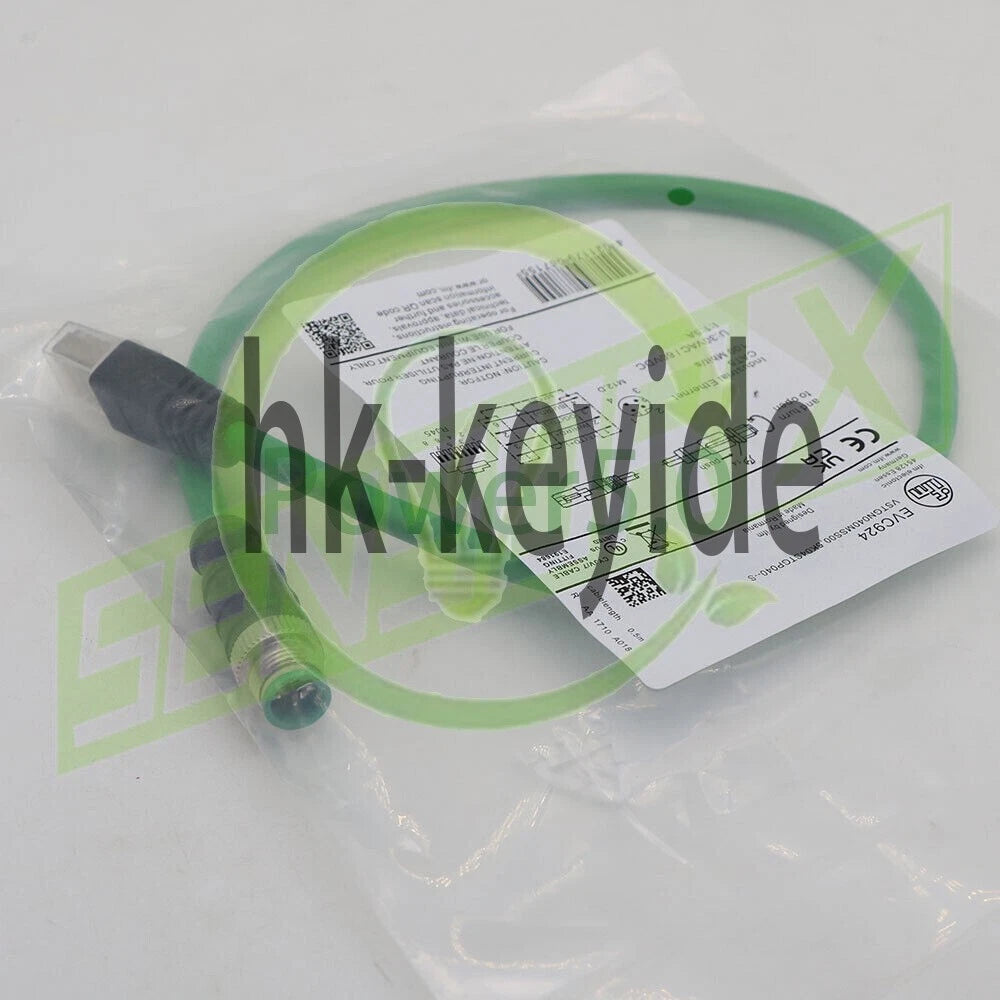 IFM EFECTOR EVC924 Ethernet connection cable CAT5 M12 RJ45 0.5 Meter~