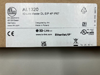 New Sealed IFM AL1320 Ethernet/IP - IFM