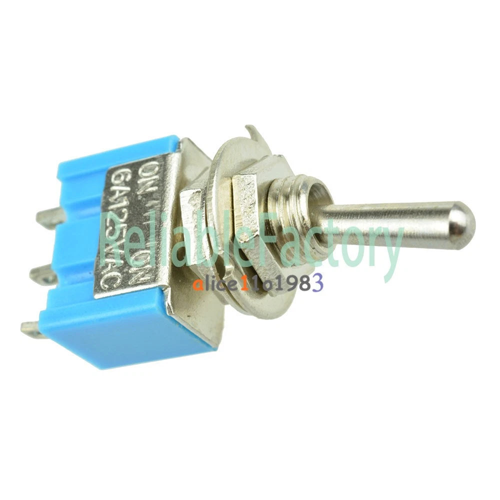 10PCS Mini 6A 125VAC SPDT MTS-102 3 Pin 2 Position On-on Toggle Switches Practic