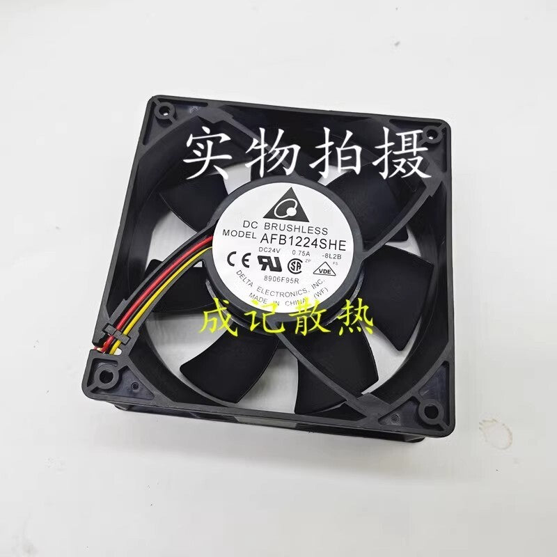 Delta AFB1224SHE-8L2B 12038 DC24V 0.75A 12CM 3-Wire Inverter Cooling Fan