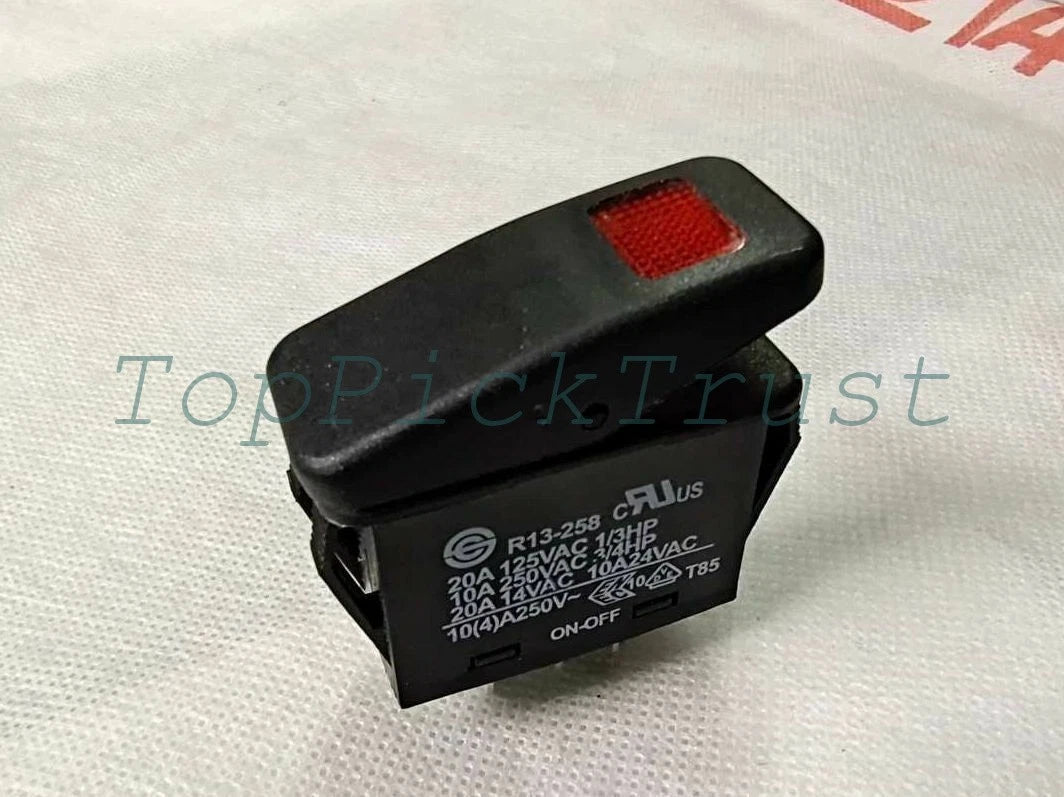 QTY:1PC SCI R13-258 10V 250V ON-OFF Red Lighted Switch 3feet