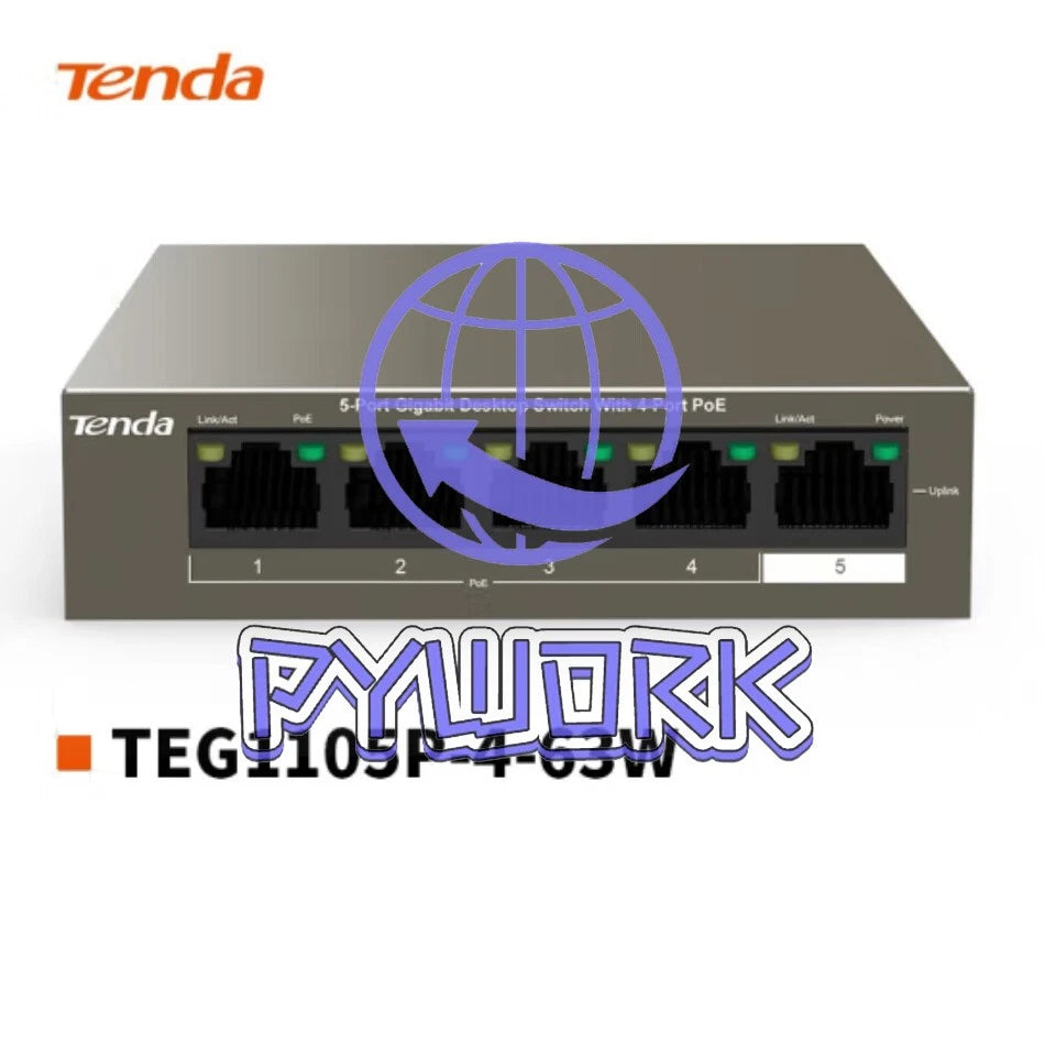 TEG1105P-4-63W 5 Gigabit Network Switches PoE Power Supply Switch VLAN