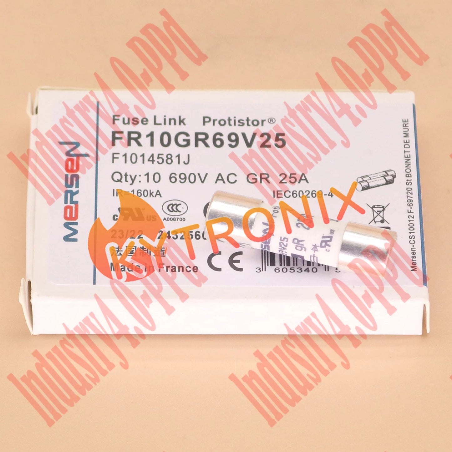 10pc MERSEN FR10GR69V25 Fuse Link Protistor 25A 690VAC ping