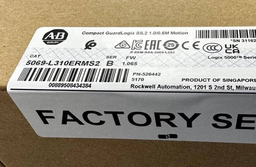 Brand New CompactLogix 5380 Controller, B Series, 5069-L310ERMS2 Series - COMPACTLOGIX