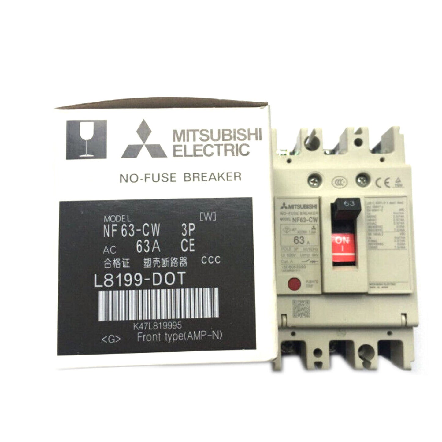 Mitsubishi NF63-CW 3P 63A No-Fuse Breaker NIB Ship - MITSUBISHI
