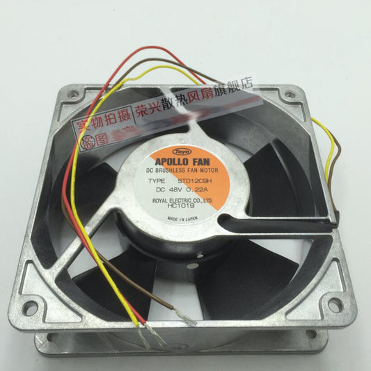 TOYO STD12C9H 12CM 12038 48V 0.22A aluminum frame inverter cooling fan