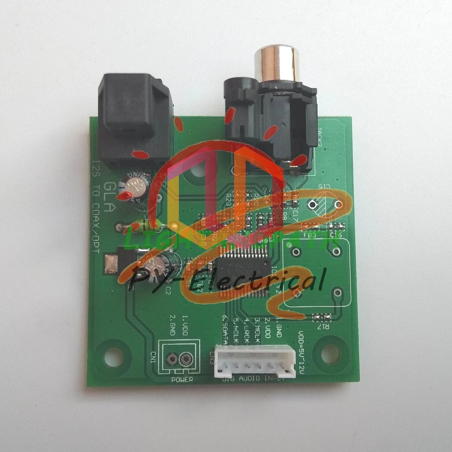 Audio Board I2S Input To SPDIF Coaxial Optical Output Board Support 44.1K-192K#