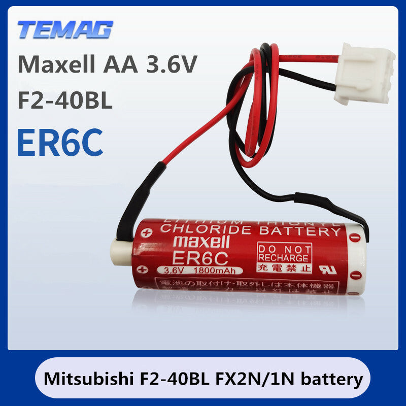 new Maxell ER6C AA 3.6V Mitsubishi FX2N/1N series PLC battery F2-40BL