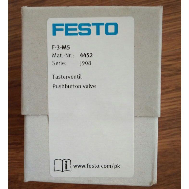 Festo 4452 F-3-M5 Pushbutton Valve - FESTO