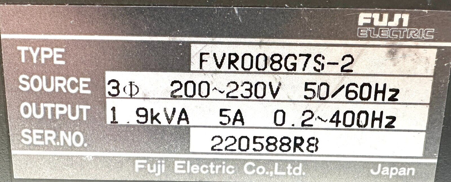 used Fuji Electric FVR008G7S-2S AC Drive - FUJI ELECTRIC