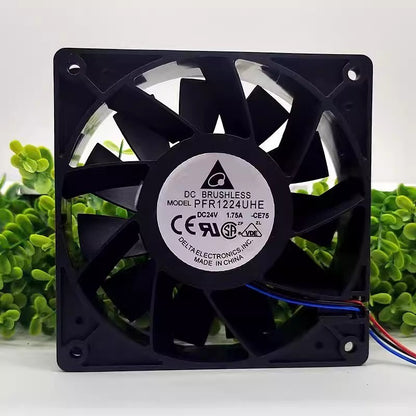 Delta PFR1224UHE DC24V 1.75A 12CM 3-Wire Axial Cooling Fan