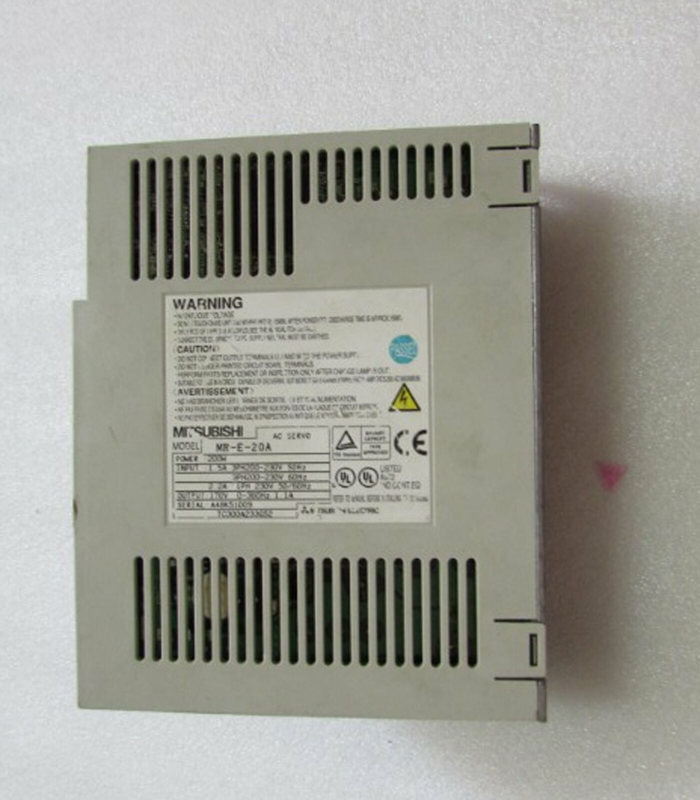 Used Mitsubishi Servo Drive MR-E-20A Tested Good Condition - ONE MITSUBISHI