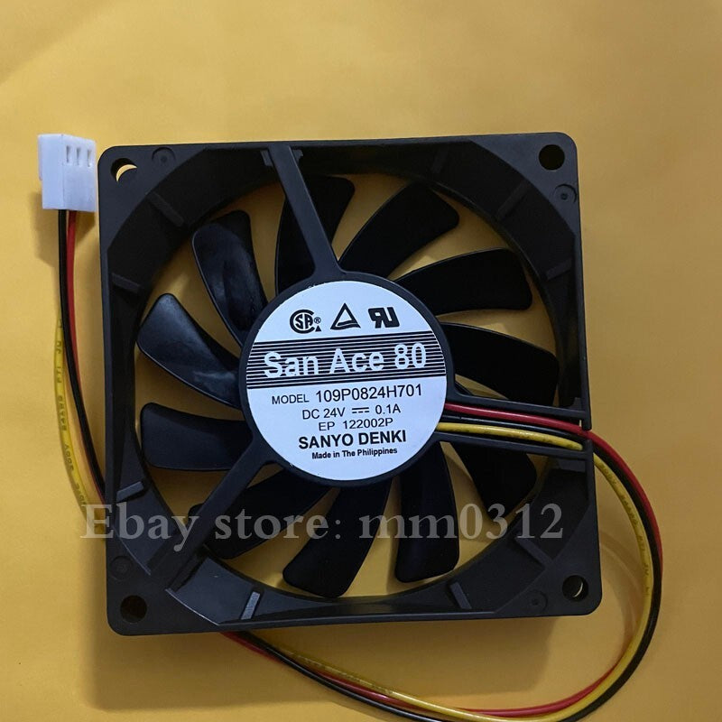 Sanyo 109P0824H701 24V 0.1A 8CM 8015 3-wire copier cooling fan