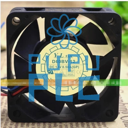 YL FAN D60BV-12 6025 12V 0.50A 6CM 3PIN Cooling Fan~