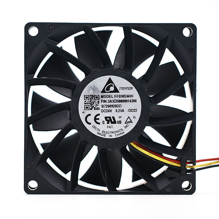 1pcs DELTA FFB0824HH 8025 24V 0.25A Speed Double Ball Cooling Fan 3pin