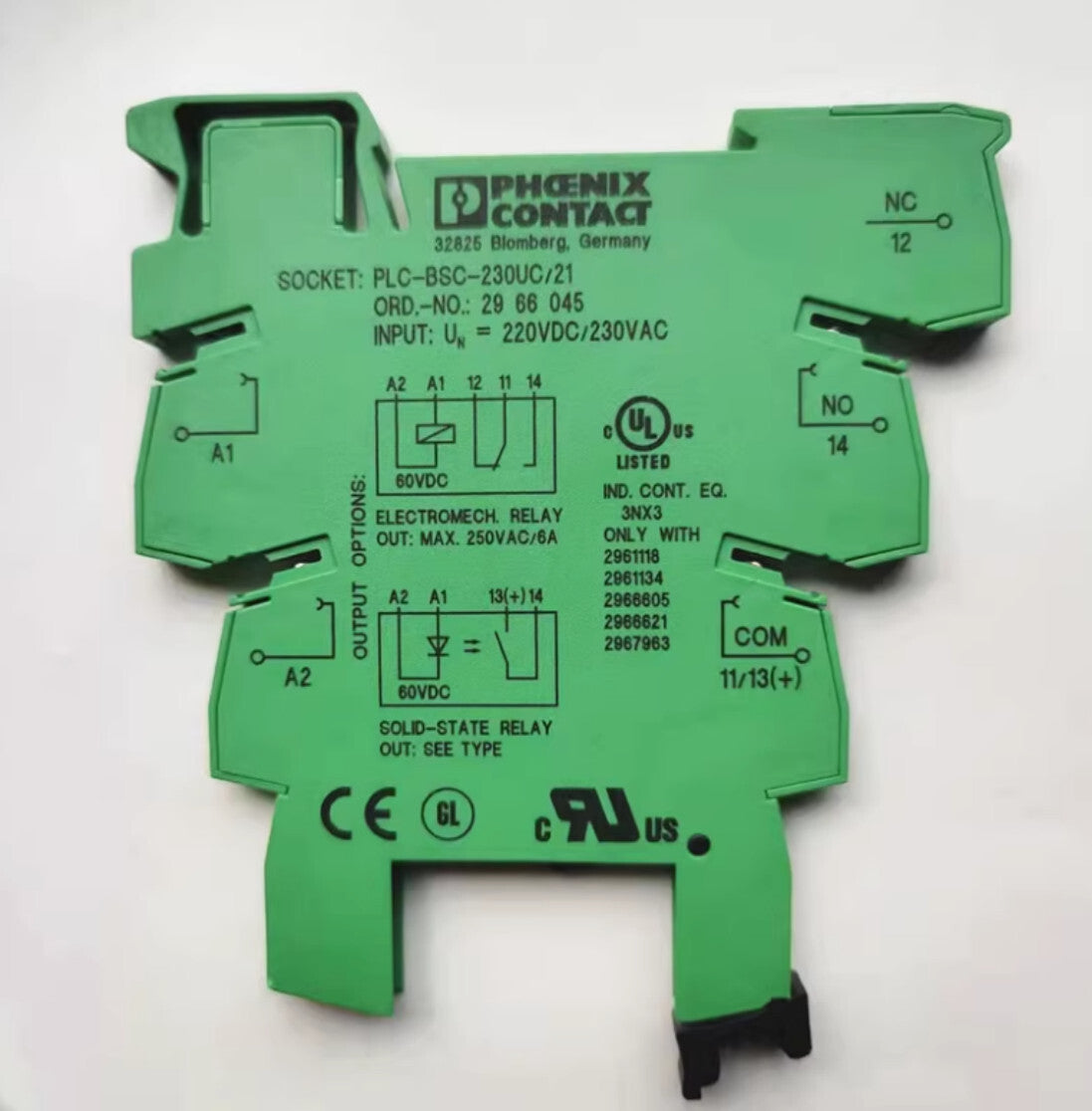 10PCS  Phoenix Contact PLC-BSC-230UC/21 2966045 Socket  Free Ship