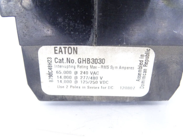Eaton Corporation GHB3030 Circuit Breaker with features - EATON CORPORATION