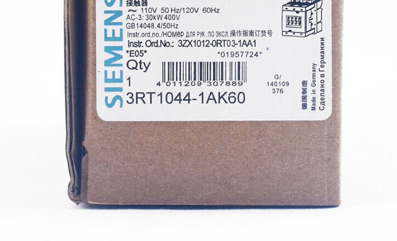 new 1PC  SIEMENS 3RT1044-1AK60 AC Contactor