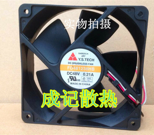 1pcs  Y.S.TECH FD481238HB 12038 48V 0.21A 3-wire cooling fan