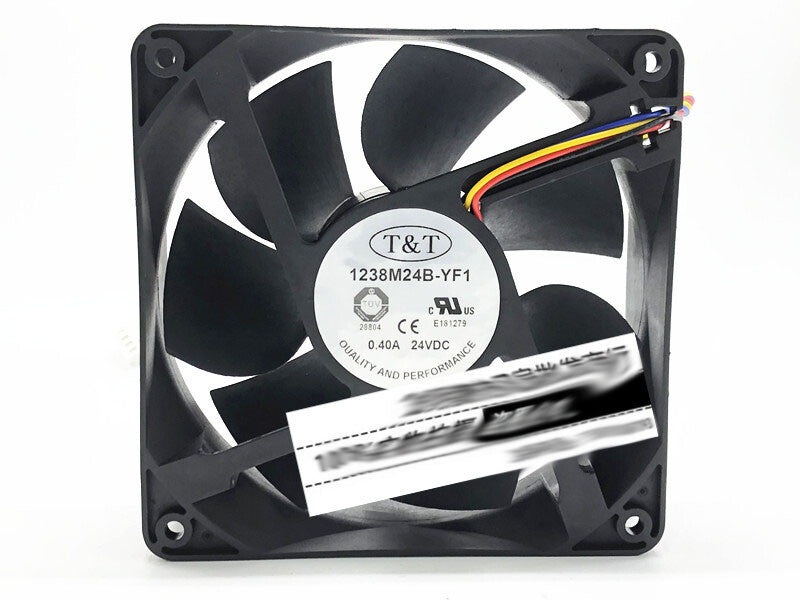 T&T 24V 0.40A 1238M24B-YF1 12CM 4-wire ABB inverter cooling fan