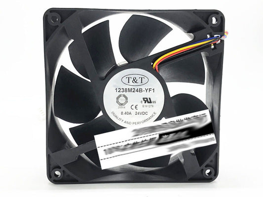 T&T 24V 0.40A 1238M24B-YF1 12CM 4-wire ABB inverter cooling fan