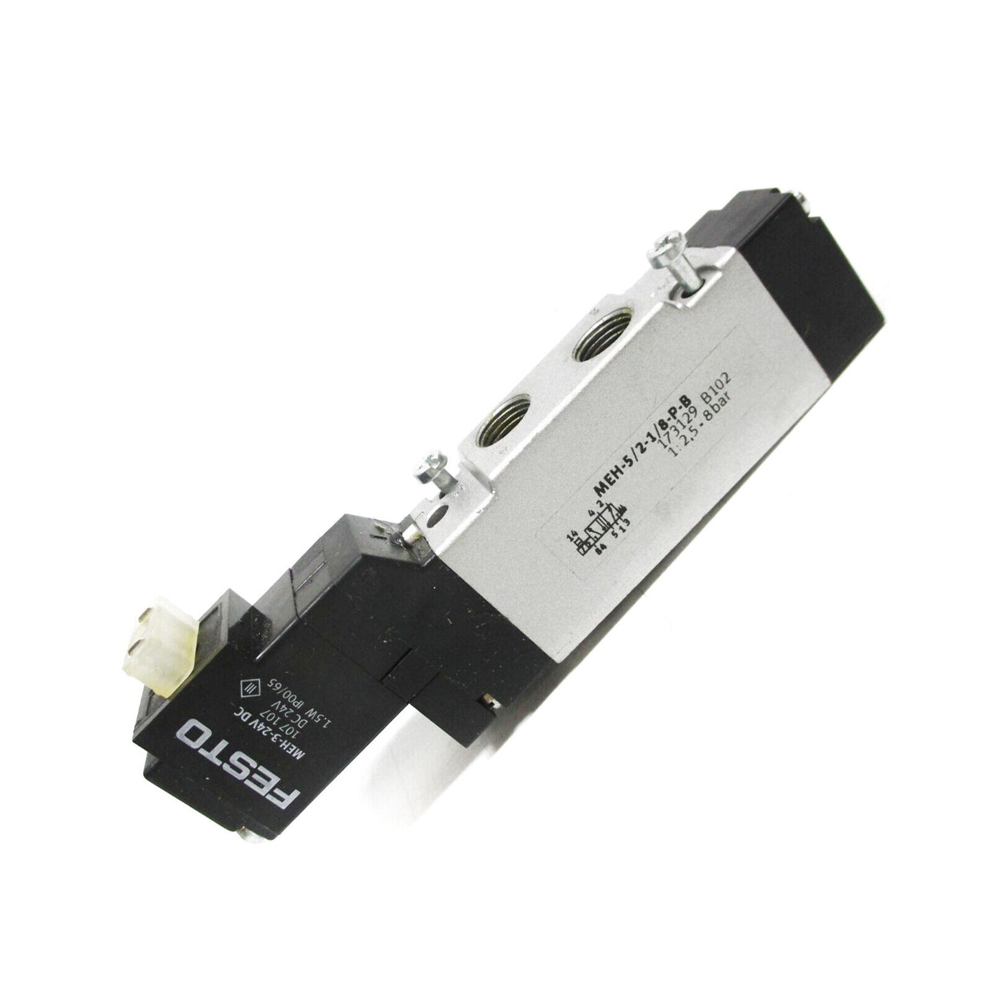 FESTO MEH-5/2-1/8-P-B 173129 Pneumatic Solenoid Valve New with 2-Port Pressure Rating and Flow Rate - FESTO