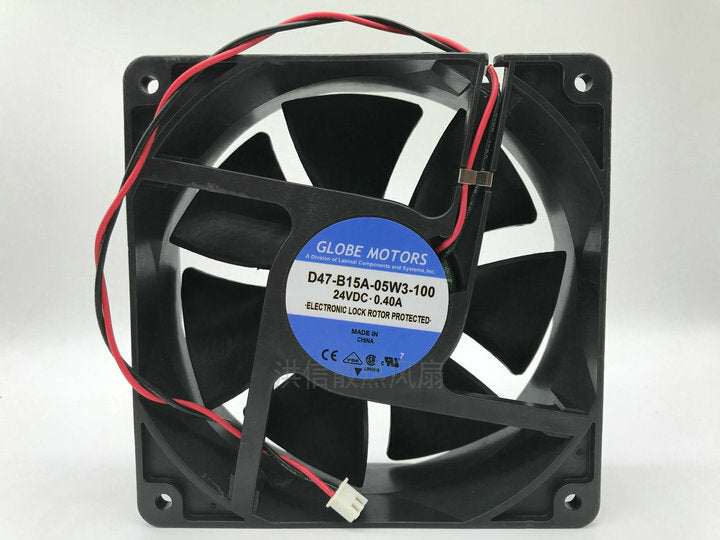 GLOBE MOTORS D47-B15A-05W3-100 24V 0.4A 12038 2-wire inverter cooling fan
