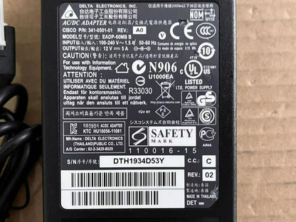 used FOR Cisco ASA5506-PWR-AC 341-0501-01 ASA 5506 Power Adapter