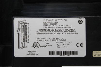 used GE Fanuc IC754VSI12CTD-GH Panel - GE FANUC