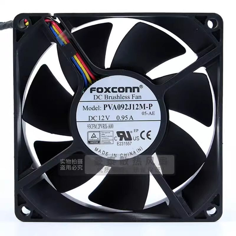 Foxconn PVA092J12M-P 9032 DC12V 0.95A 9CM 4-Wire PWM Mute Cooling Fan