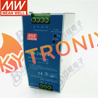 1Pcs MEAN WELL NDR-240-24 AC220V to DC 24V 10A rail switch power supply