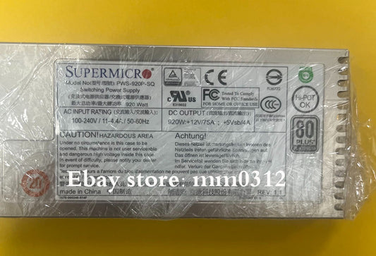 Supermicro PWS-920P-SQ 920W 1U 80 Plus Platinum Redundant Switching Power Supply
