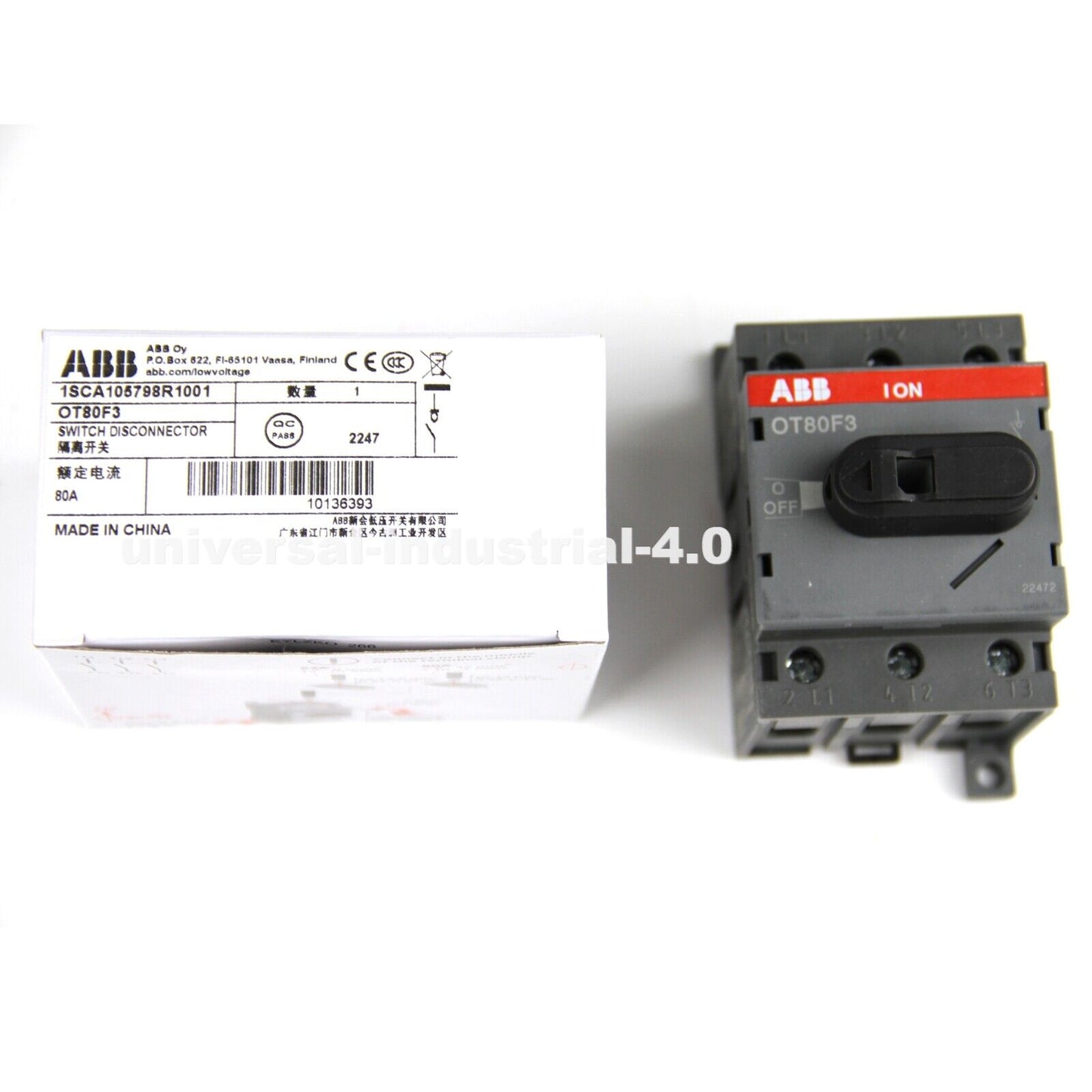 ABB OT80F3 1SCA105798R1001 10136393Disconnect Switch | ABB | industrial disconnect switch | industrial safety switch | industrial control switch - ABB