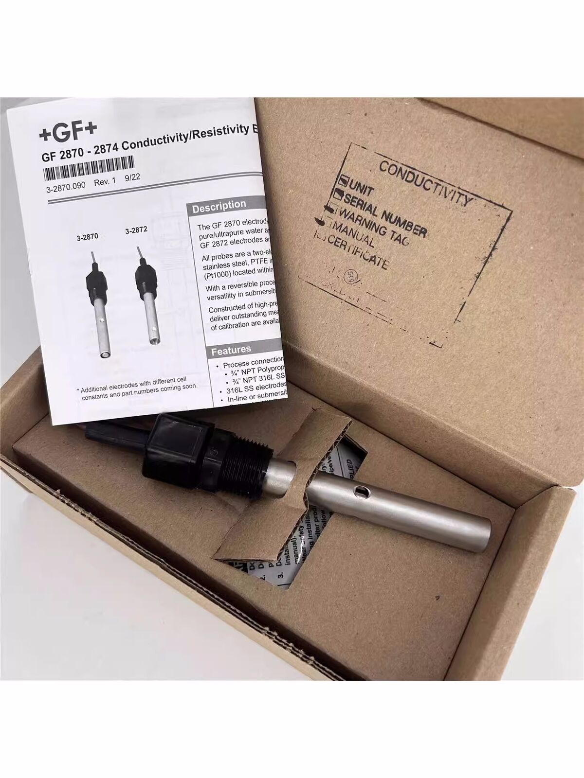 new 1pcs +GF+ 3-2870-A125 PH/ORP Electrode Sensor Probe - HONEYWELL