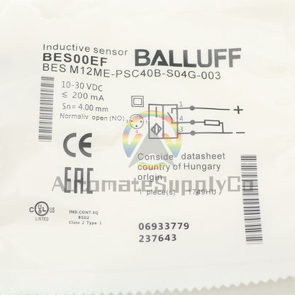 BALLUFF BES M12ME-PSC40B-S04G-003(BES00EF) Inductive standard sensors PNP #