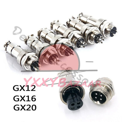 GX16/GX20/GX12 Ation Plug Male&Female Wire Panel Metal Connector 2/3/4/5/6Pin