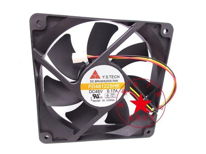 Y.S.TECH FD481225HB 12025 DC48V 0.17A 12CM 3-Pin Dual Ball Ball Server Fan