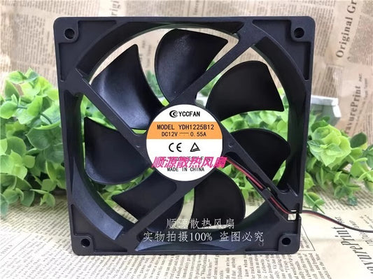 YCCFAN YDH1225B12 12025 DC12V 0.55A 12CM 2-wire cooling fan