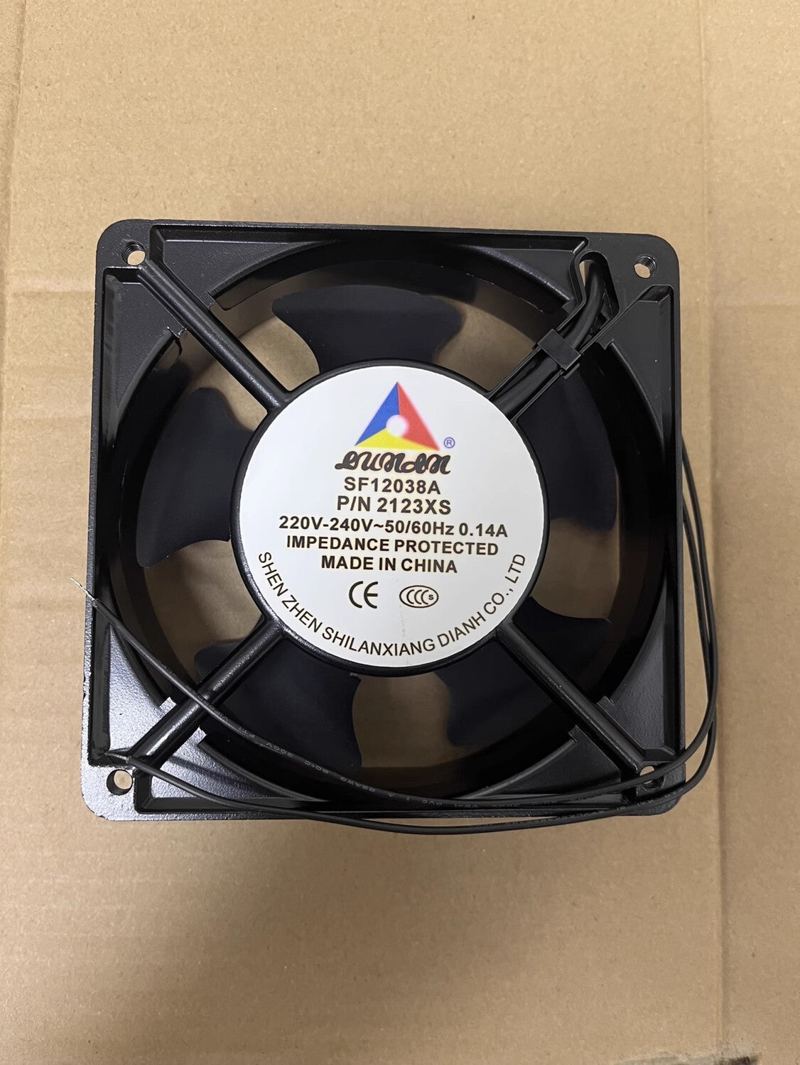 1PCS SF12038A P/N 2123XSL 220V-240V 0.14A 12CM Cooling Fan