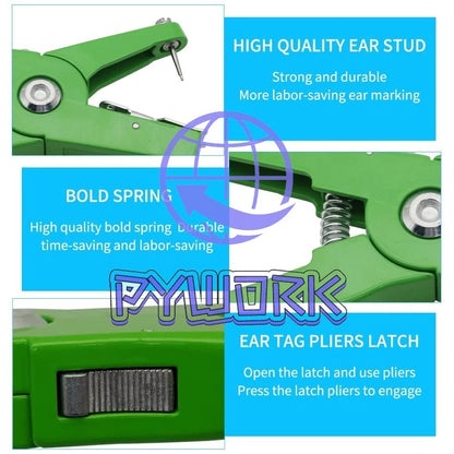 Sheep Ear Tag 001-100 Number Plastic Livestock Tags Goat With Punch Applicato...