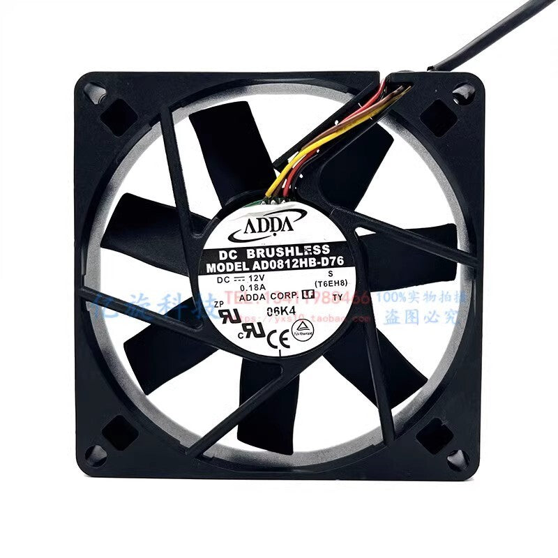 ADDA AD0812HB-D76 8015 DC12V 0.18A 8CM 4-Wire PWM Temperature Control Cooling Fa