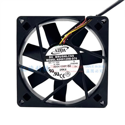 ADDA AD0812HB-D76 8015 DC12V 0.18A 8CM 4-Wire PWM Temperature Control Cooling Fa