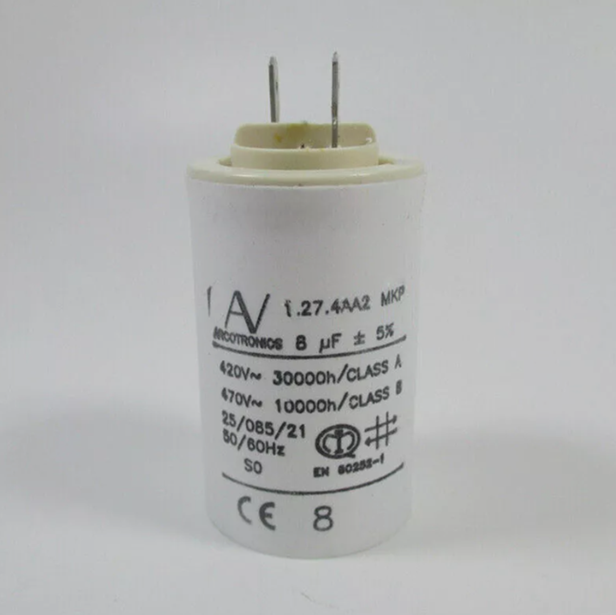 AV ARCOTRONICS 8uF 420V/470V MKP Capacitor - AV ARCOTRONICS