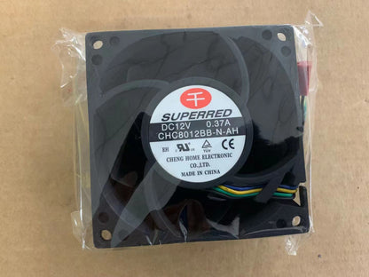 new SUPERRED CHC8012BB-N-AH 8038 80mm x 38mm Cooler Cooling Fan DC 12V 0.37A 4Pin