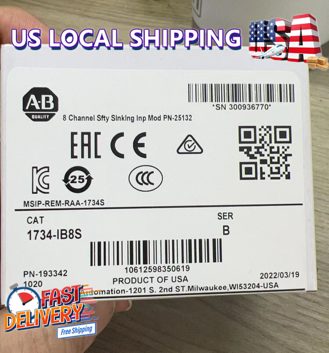 Allen Bradley 1734-IB8S SER B Digital Safety Input Module 2023 - ALLEN BRADLEY