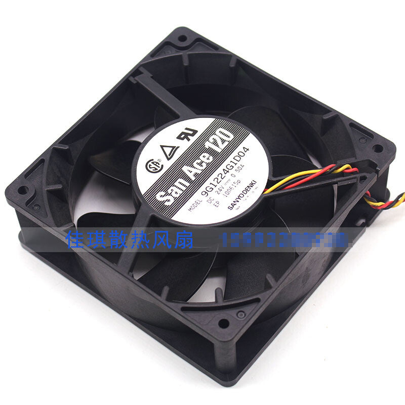 1pcs Sanyo 9G1224G1D04 12038 24V 0.50A 3-wire fan